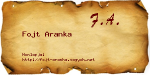 Fojt Aranka névjegykártya